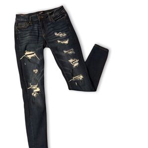 AERO Low rise jegging jeans distressed skinny dark stretch denim Sz 0